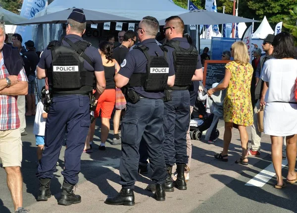 Police Arrival Nautical Race Port Saint Brieuc — Stock Photo, Image