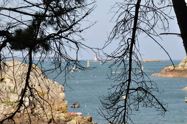 La costa de Bretaña en Loguivy — Foto de Stock