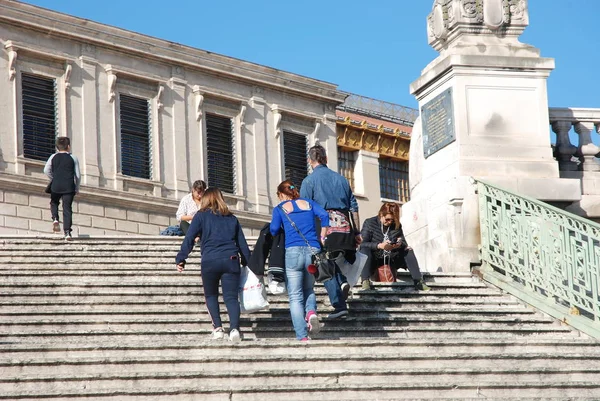 Marseilles France Octobre 2018 Voyageurs Devant Gare Saint Charles Marseille — Photo