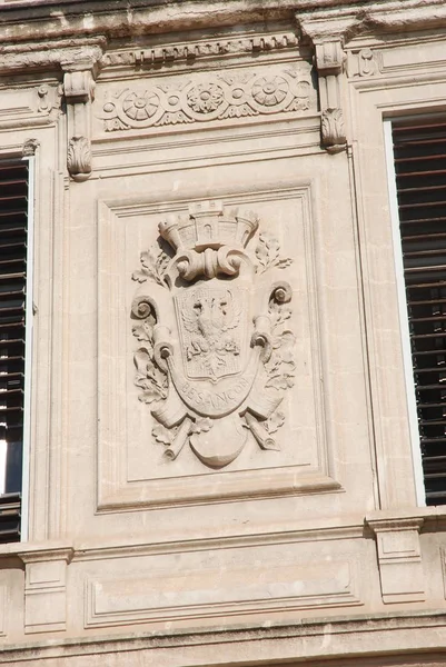 Marseilles France Oktober 2018 Wappen Der Stadt Besanon Der Fassade — Stockfoto