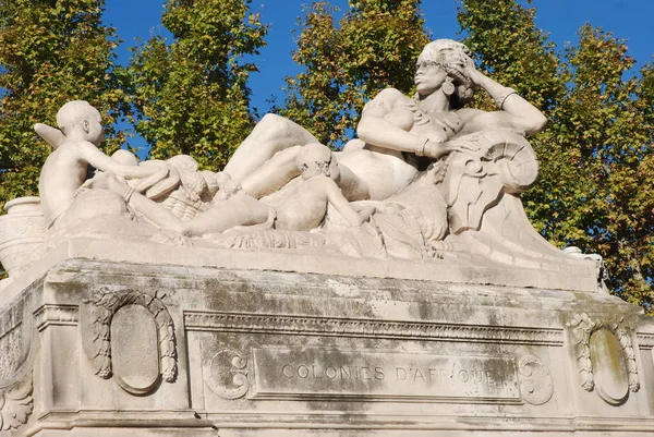 Marseilles France Outubro 2018 Estátua Frente Estação Saint Charles Marselha — Fotografia de Stock