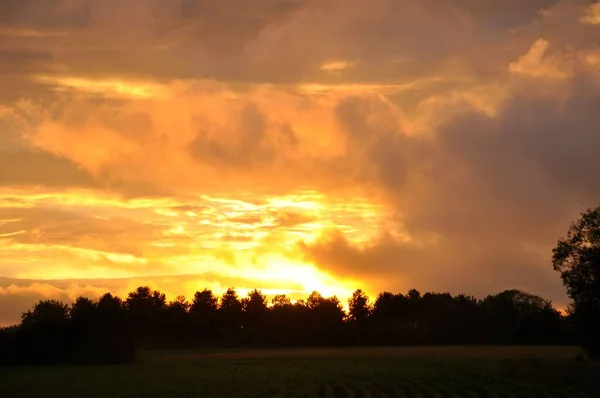 Pôr Sol Plerin Bretanha — Fotografia de Stock