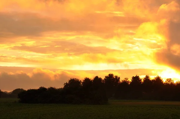 Pôr Sol Plerin Bretanha — Fotografia de Stock