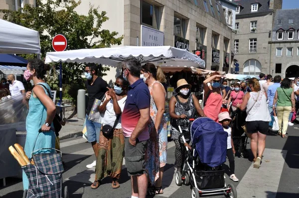 Masque Obligatoire Sur Les Marchés — Photo