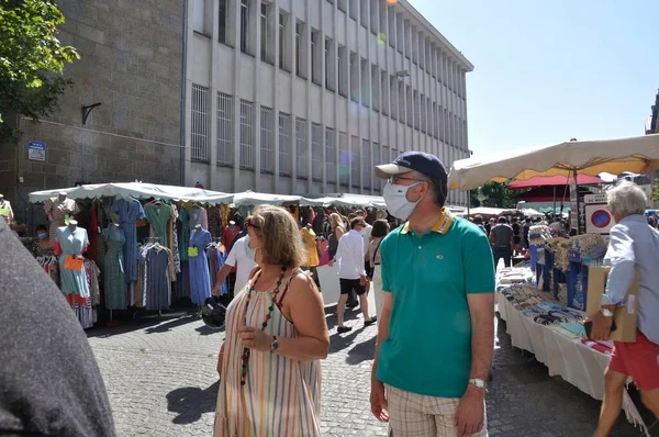 Masker Verplicht Markten — Stockfoto