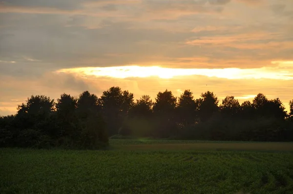 Pôr Sol Plerin Inbrittany — Fotografia de Stock