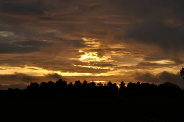 Puesta Sol Plerin Enbretaña — Foto de Stock