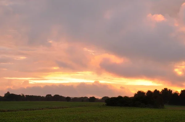 Sunset Plerin Brittany — Stock Photo, Image