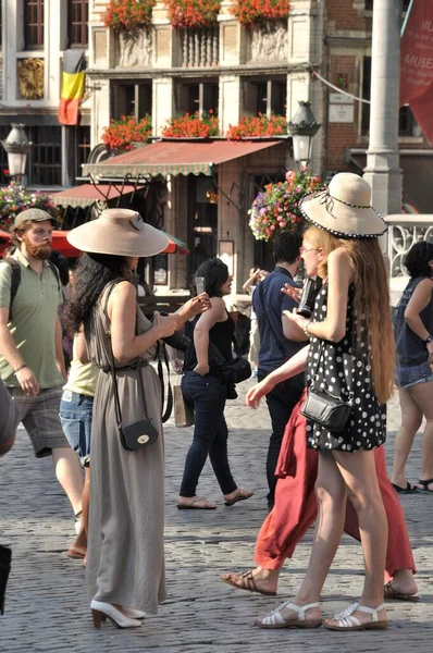 Menschen Zentrum Von Brüssel — Stockfoto