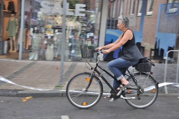 Cyklister Aachen Sommeren - Stock-foto