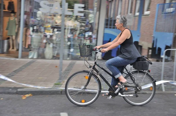 Ciclistas Aquisgrán Verano —  Fotos de Stock