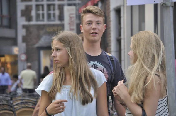 Aachen Germany August 2014 People Street Aachen — стоковое фото