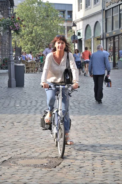Ciclistas Aquisgrán Verano —  Fotos de Stock