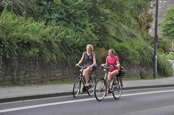 Ciclistas Aquisgrán Verano — Foto de Stock