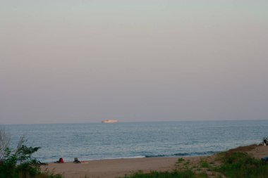 Sunset martılar deniz panoramasını kuşlar