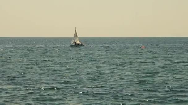 Sailing Yacht at Black Sea. — Stock Video