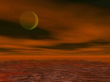 Kırmızı gece arka plan tarafından Lav zemin - 3d render