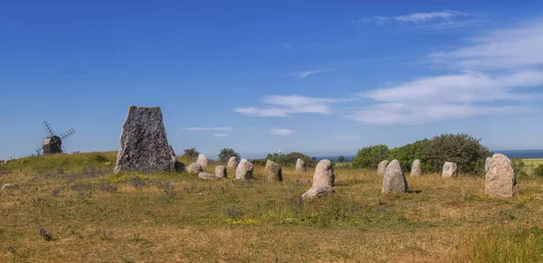 Begravning av vikingastenar på Öland, Gettlinge, Sverige — Stockfoto