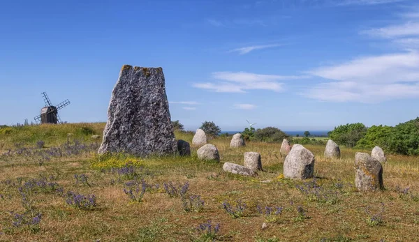 Begravning av vikingastenar på Öland, Gettlinge, Sverige — Stockfoto