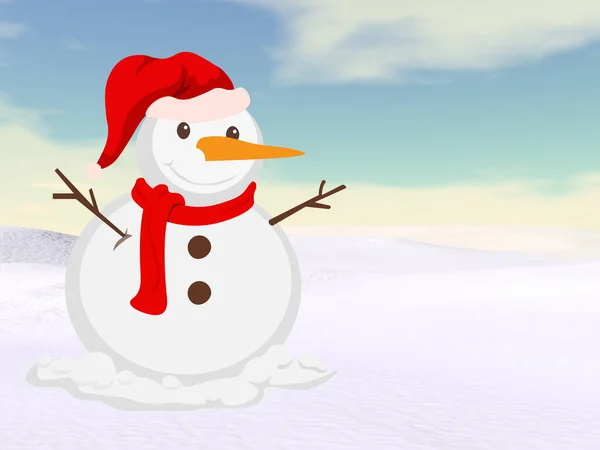 Christmas snowman - 3D render — Stock Photo, Image