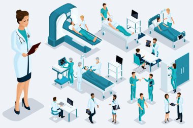 İsometry tıp, kadın doktor büyük bir hastalık, tıbbi cihazlar, tanı, tedavi, tıbbi ekipman büyük bir set öyküsü olan