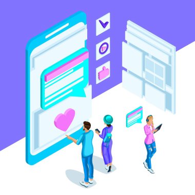 İsometry gençler, bir akıllı telefon, bir monitör, iletileri bir internet yazışma ile canlı bir şablondur. Holografik tasarıma küme2