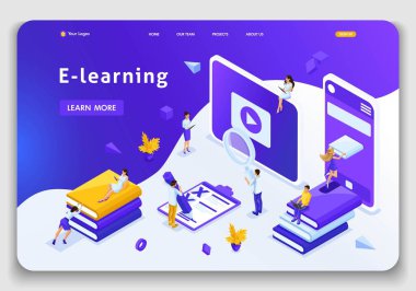 Web sitesi şablonu açılış sayfası izometrik kavramı kitaplığı, ansiklopedi, e-öğrenme, eğitim, ortam kitaplığı veya web arşiv. Düzenlemek ve özelleştirmek kolay