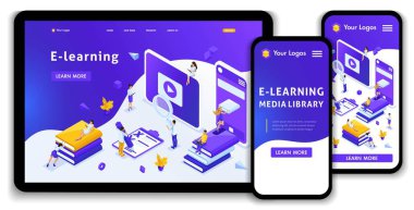 Web sitesi şablonu açılış sayfası izometrik kavramı kitaplığı, ansiklopedi, e-öğrenme, eğitim, ortam kitaplığı veya web arşiv. Düzenlemek ve özelleştirmek kolay, adaptif