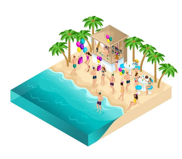 Egybevágósági transzformáció tánc beach, party, születésnapi party, Ibiza, a tenger. strand, nagy idő, pihenés, szórakozás — Stock Vector