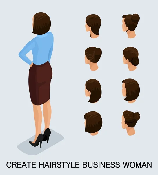 Isometrisk Set kvinnors hårklippning — Stockfoto