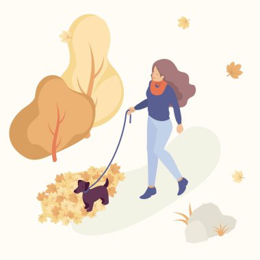 Eğlenceli ve yürüyüş insanların Sonbahar Park