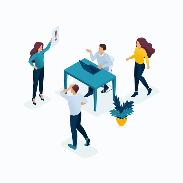 Isometric Business Concept Solutions, planification et stratégie — Image vectorielle