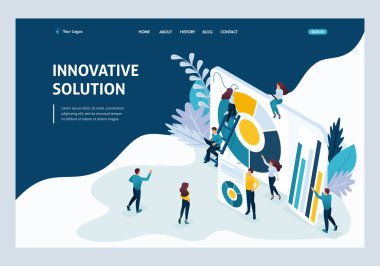 İzometrik açılış sayfası için iş çözümleri