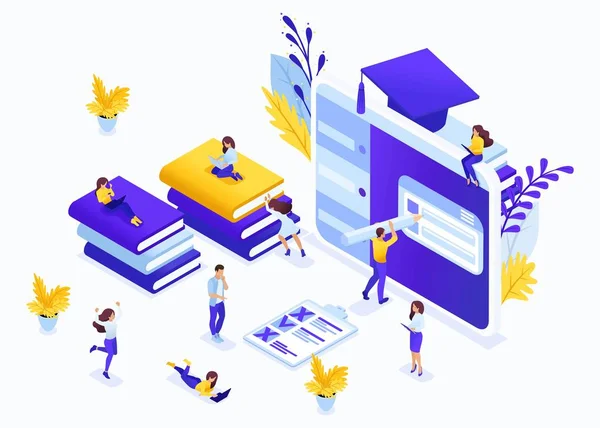 Isometric Concept for Education — Stock Vector