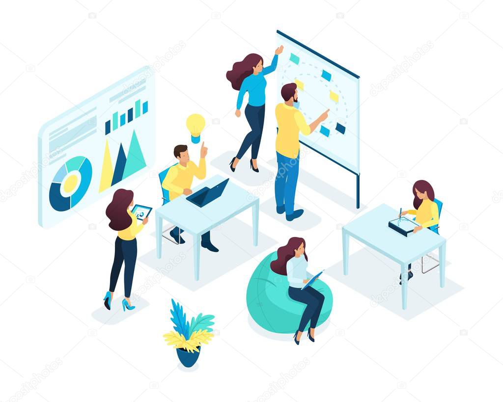 Isometric Concept for Office Staff 