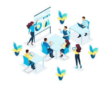 İzometrik kavramı ofis için personel eğitim