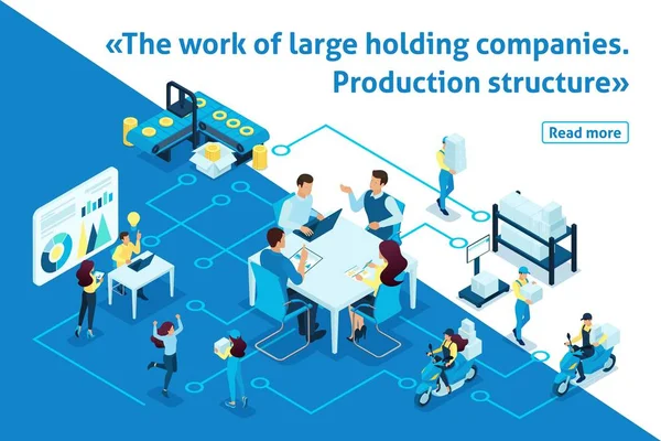 İzometrik makale Banner büyük Holding şirketleri