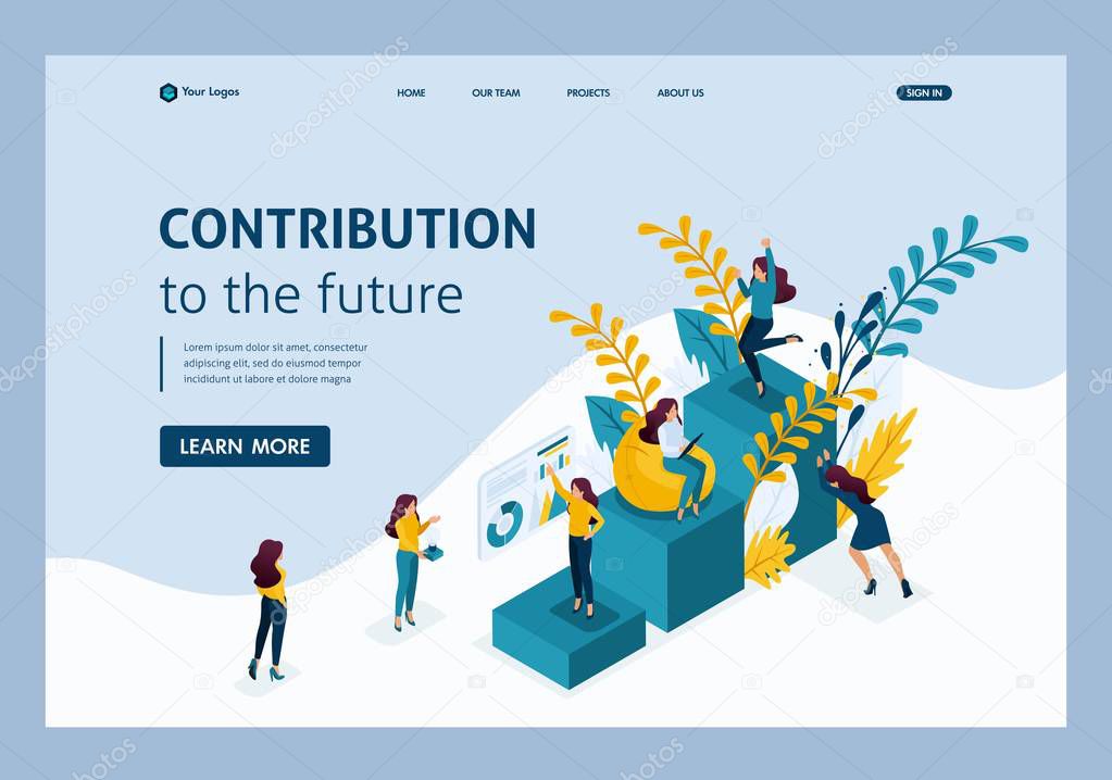 Isometric Landing Page Contribution to Future