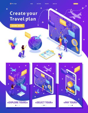 İzometrik turist görünüm yönünü seçin rahat ol