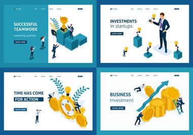 İzometrik kavram başarı iş, ekip çalışması