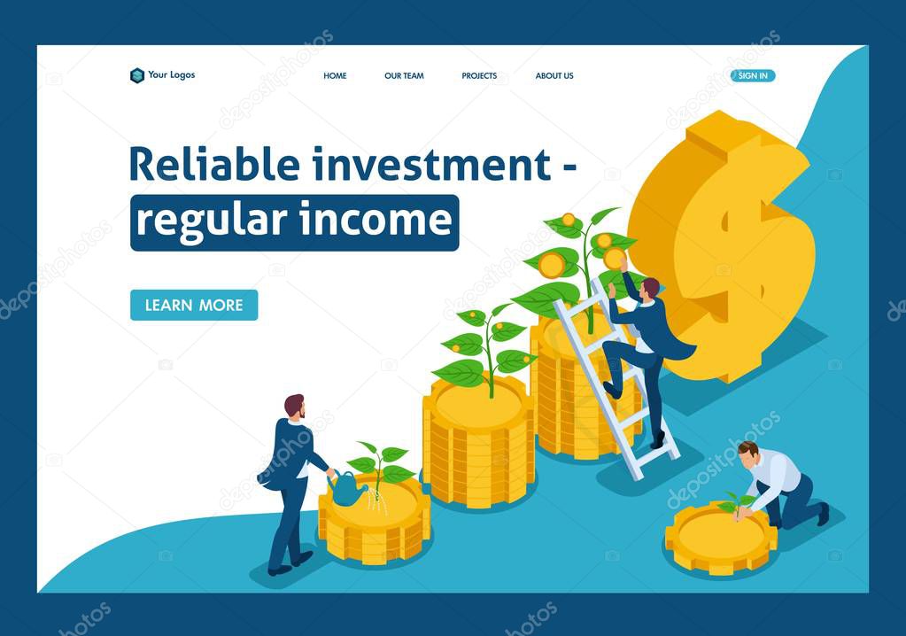 Isometric Save Increase Investment, Income Growth