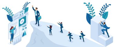 İzometrik yapı bir kariyer başarılı üst kısmında