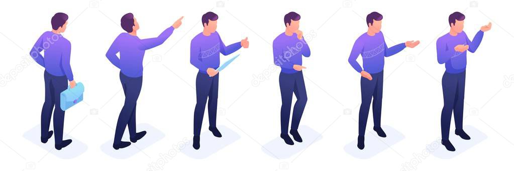Isometric Set Young Man, a Bright Sweater