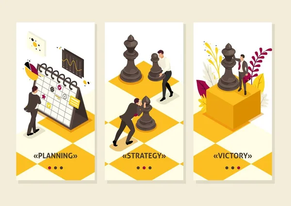 Ізометричного стратегічного бізнес-планування — стоковий вектор