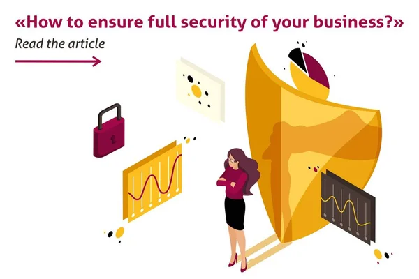 Sicurezza isometrica del vostro business — Vettoriale Stock