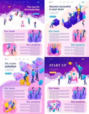 Isometric Leadership, Successful Solution, Startup clipart