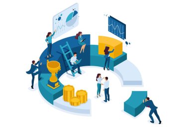 İzometrik İşadamları Dijital Pazarlama Yapın