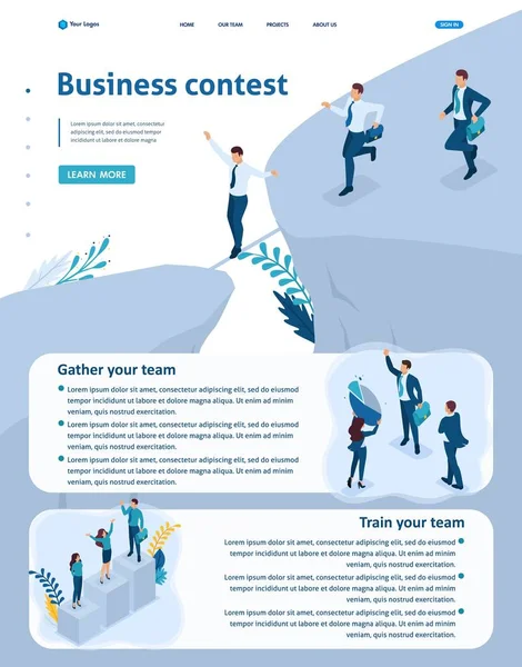 Ισομετρική συμμετοχή σε επιχειρηματικούς διαγωνισμούς — Διανυσματικό Αρχείο