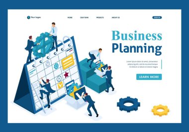 İsometrik İşadamları bir iş planı yapmak