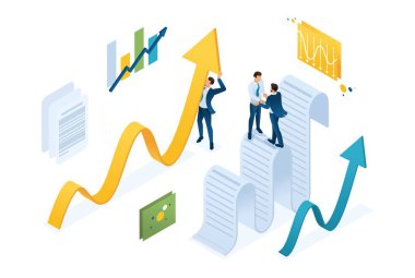 Isometrik veri toplama anlaşması, işadamları bilgi toplamak ve yapı. Web tasarımı için konsept